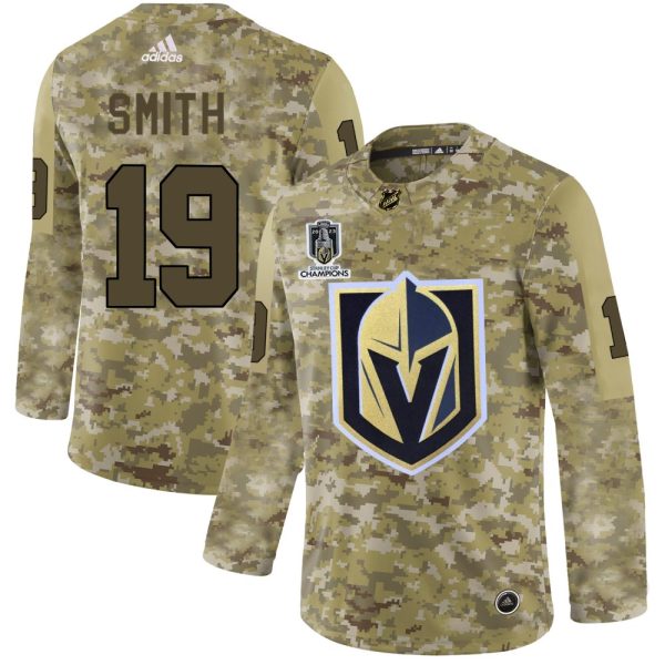 cheap Adidas Golden Knights #19 Reilly Smith Camo 2024 Stanley Cup Champions Authentic Stitched NHL Jersey