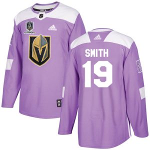 adidas golden knights #19 reilly smith purple 2024 stanley cup champions authentic fights cancer stitched nhl authentic jersey