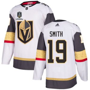 Adidas Golden Knights #19 Reilly Smith White Road 2024 Stanley Cup Champions Authentic Stitched NHL Jersey