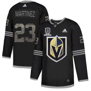 personalized Adidas Golden Knights #23 Alec Martinez Black 2024 Stanley Cup Champions Authentic Team Logo Fashion Stitched NHL Jersey