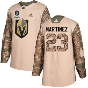 elite Adidas Golden Knights #23 Alec Martinez Camo Authentic 2024 Stanley Cup Champions Veterans Day Stitched NHL Jersey