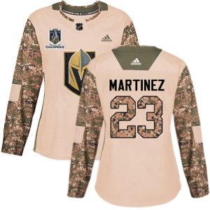 wholesale Adidas Golden Knights #23 Alec Martinez Camo Authentic 2024 Stanley Cup Champions Veterans Day Women's Stitched NHL Jersey