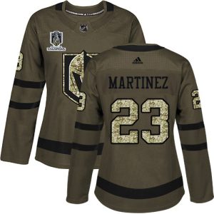 Adidas Golden Knights #23 Alec Martinez Green 2024 Stanley Cup Champions Salute to Service Women's Stitched NHL Jersey