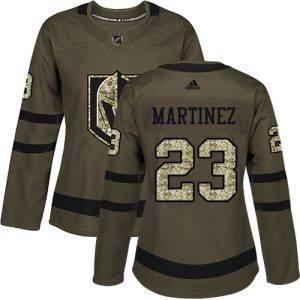 Adidas Golden Knights #23 Alec Martinez Green Salute to Service Women's Stitched NHL Jersey