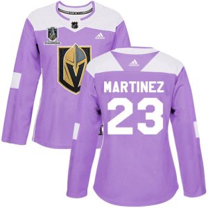 adidas golden knights #23 alec martinez purple 2024 stanley cup champions authentic fights cancer women's stitched nhl cheap jersey