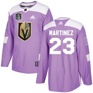 Adidas Golden Knights #23 Alec Martinez Purple 2024 Stanley Cup Final Patch Authentic Fights Cancer Stitched NHL Jersey