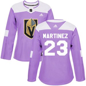 Adidas Golden Knights #23 Alec Martinez Purple Authentic Fights Cancer Women's Stitched NHL Jersey