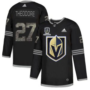 Adidas Golden Knights #27 Shea Theodore Black 2024 Stanley Cup Champions Authentic Team Logo Fashion Stitched NHL Jersey