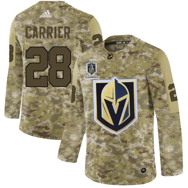 Adidas Golden Knights #28 William Carrier Camo 2024 Stanley Cup Champions Authentic Stitched NHL Jersey