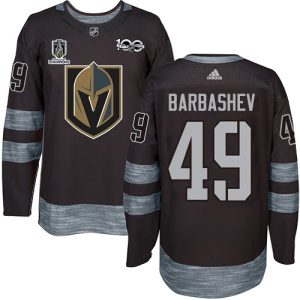 wholesale Adidas Golden Knights #49 Ivan Barbashev Black 2024 Stanley Cup Champions 100th Anniversary Stitched NHL Jersey