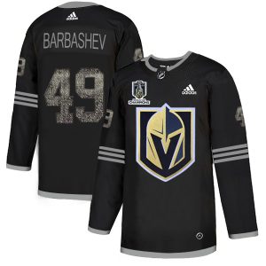 cheap Adidas Golden Knights #49 Ivan Barbashev Black Youth 2024 Stanley Cup Champions Authentic Team Logo Fashion Stitched NHL Jersey