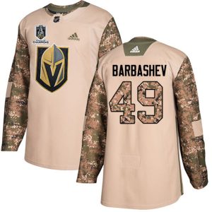 authentic Adidas Golden Knights #49 Ivan Barbashev Camo Authentic 2024 Stanley Cup Champions Veterans Day Stitched NHL Jersey