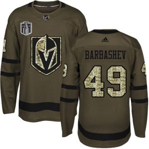 customized Adidas Golden Knights #49 Ivan Barbashev Green Youth 2024 Stanley Cup Final Patch Salute to Service Stitched NHL Jersey