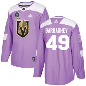 Adidas Golden Knights #49 Ivan Barbashev Purple 2024 Stanley Cup Champions Authentic Fights Cancer Stitched NHL Jersey