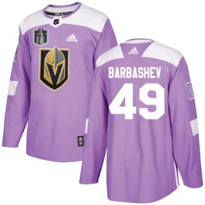 adidas golden knights #49 ivan barbashev purple 2024 stanley cup final patch authentic fights cancer stitched nhl replica jersey