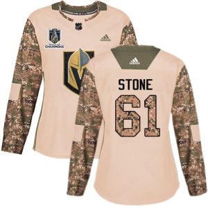 Adidas Golden Knights #61 Mark Stone Camo Authentic 2024 Stanley Cup Champions Veterans Day Women's Stitched NHL Jersey