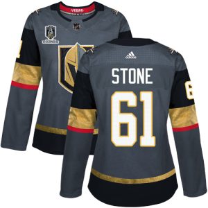 Adidas Golden Knights #61 Mark Stone Grey 2024 Stanley Cup Champions Home Authentic Women's Stitched NHL Jersey