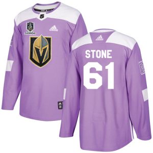 cheap Adidas Golden Knights #61 Mark Stone Purple 2024 Stanley Cup Champions Authentic Fights Cancer Stitched NHL Jersey