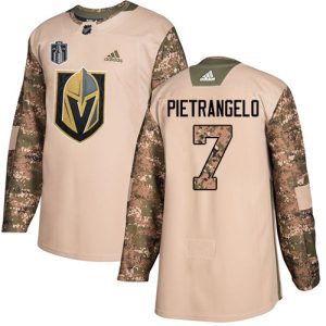 Adidas Golden Knights #7 Alex Pietrangelo Camo Authentic 2024 Stanley Cup Final Patch Veterans Day Stitched NHL Jersey