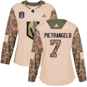 wholesale Adidas Golden Knights #7 Alex Pietrangelo Camo Authentic 2024 Stanley Cup Final Patch Veterans Day Women's Stitched NHL Jersey