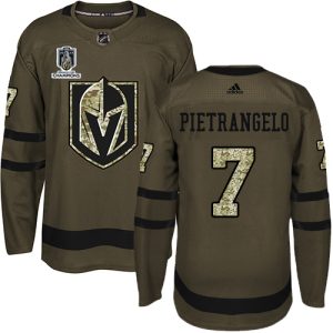 Adidas Golden Knights #7 Alex Pietrangelo Green 2024 Stanley Cup Champions Salute to Service Stitched NHL Jersey