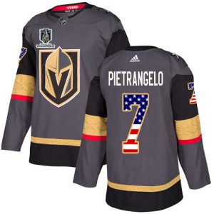 adidas golden knights #7 alex pietrangelo grey 2024 stanley cup champions home authentic usa flag stitched nhl customized jersey