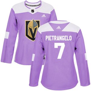 wholesale Adidas Golden Knights #7 Alex Pietrangelo Purple Authentic Fights Cancer Women's Stitched NHL Jersey