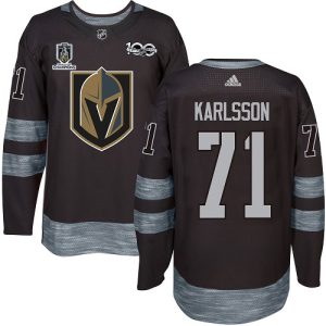 Adidas Golden Knights #71 William Karlsson Black 2024 Stanley Cup Champions 100th Anniversary Stitched NHL Jersey