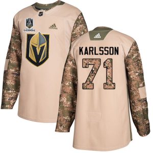 wholesale Adidas Golden Knights #71 William Karlsson Camo Authentic 2024 Stanley Cup Champions Veterans Day Stitched NHL Jersey