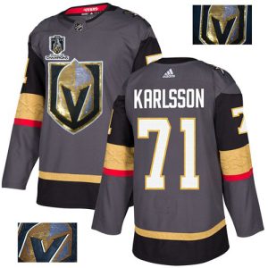 cheap Adidas Golden Knights #71 William Karlsson Grey 2024 Stanley Cup Champions Home Authentic Fashion Gold Stitched NHL Jersey