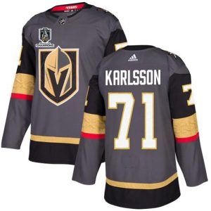 Adidas Golden Knights #71 William Karlsson Grey 2024 Stanley Cup Champions Home Authentic Stitched NHL Jersey