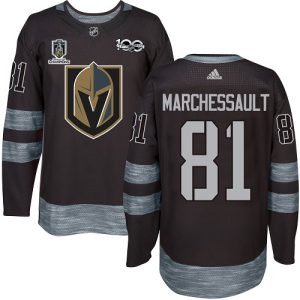 wholesale Adidas Golden Knights #81 Jonathan Marchessault Black 2024 Stanley Cup Champions 100th Anniversary Stitched NHL Jersey