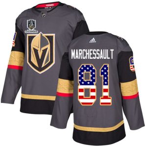 adidas golden knights #81 jonathan marchessault grey 2024 stanley cup champions home authentic usa flag stitched nhl wholesale jersey