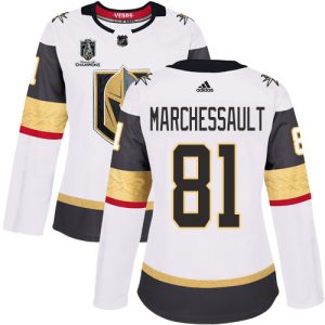 adidas golden knights #81 jonathan marchessault white 2024 stanley cup champions road authentic women's stitched nhl limited jersey