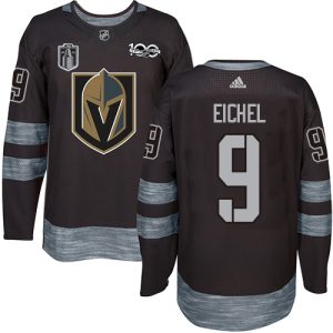 custom Adidas Golden Knights #9 Jack Eichel Black 2024 Stanley Cup Final Patch 100th Anniversary Stitched NHL Jersey