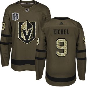 Adidas Golden Knights #9 Jack Eichel Green 2024 Stanley Cup Final Patch Salute to Service Stitched NHL Jersey