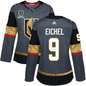 Adidas Golden Knights #9 Jack Eichel Grey 2024 Stanley Cup Champions Home Authentic Women's Stitched NHL Jersey