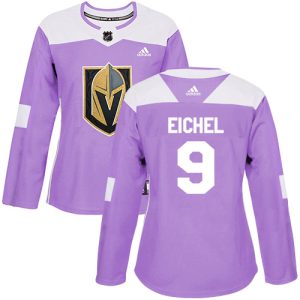 adidas golden knights #9 jack eichel purple authentic fights cancer women's stitched nhl customized jersey