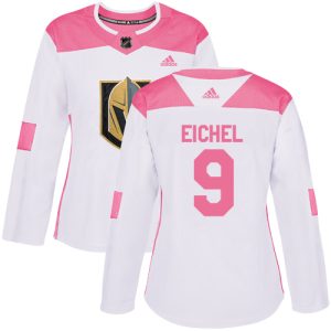 Adidas Golden Knights #9 Jack Eichel White/Pink Authentic Fashion Women's Stitched NHL Jersey