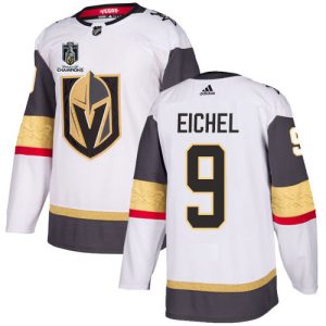 Adidas Golden Knights #9 Jack Eichel White Road 2024 Stanley Cup Champions Authentic Stitched NHL Jersey