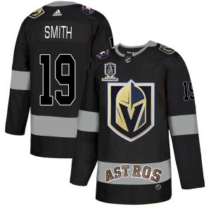 youth Adidas Golden Knights X Astros #19 Reilly Smith Black 2024 Stanley Cup Champions Authentic City Joint Name Stitched NHL Jersey