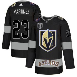 adidas golden knights x astros #23 alec martinez black 2024 stanley cup final patch authentic city joint name stitched nhl youth jersey