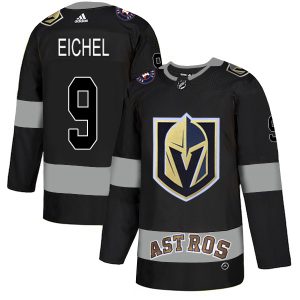 Adidas Golden Knights X Astros #9 Jack Eichel Black Authentic City Joint Name Stitched NHL Jersey