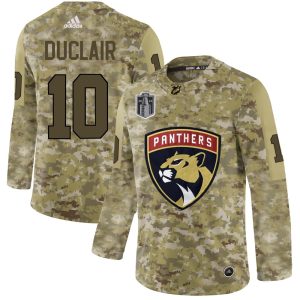 Adidas Panthers #10 Anthony Duclair Camo 2024 Stanley Cup Final Patch Authentic Veterans Day Stitched NHL Jersey