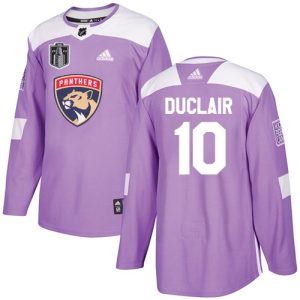 Adidas Panthers #10 Anthony Duclair Purple 2024 Stanley Cup Final Patch Authentic Fights Cancer Stitched NHL Jersey