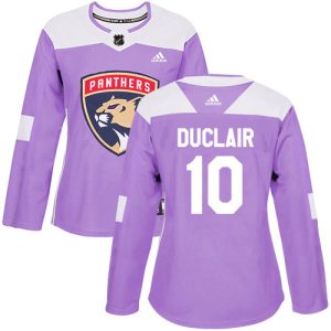 Adidas Panthers #10 Anthony Duclair Purple Authentic Fights Cancer Women's Stitched NHL Jersey