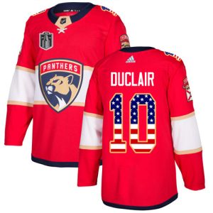 Adidas Panthers #10 Anthony Duclair Red 2024 Stanley Cup Final Patch Home Authentic USA Flag Stitched NHL Jersey