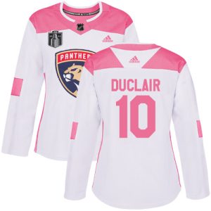 Adidas Panthers #10 Anthony Duclair White/Pink 2024 Stanley Cup Final Patch Authentic Fashion Women's Stitched NHL Jersey