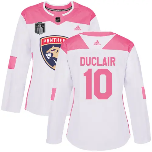 Adidas Panthers #10 Anthony Duclair White/Pink 2024 Stanley Cup Final Patch Authentic Fashion Women's Stitched NHL Jersey
