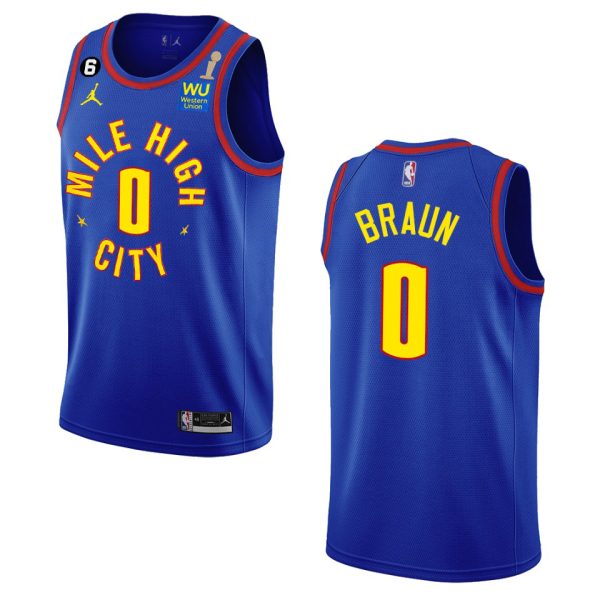 denver nuggets #0 christian braun navy men's 2024 nba finals champions statement edition custom jersey